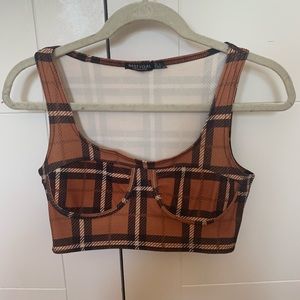 Nasty Gal plaid crop top